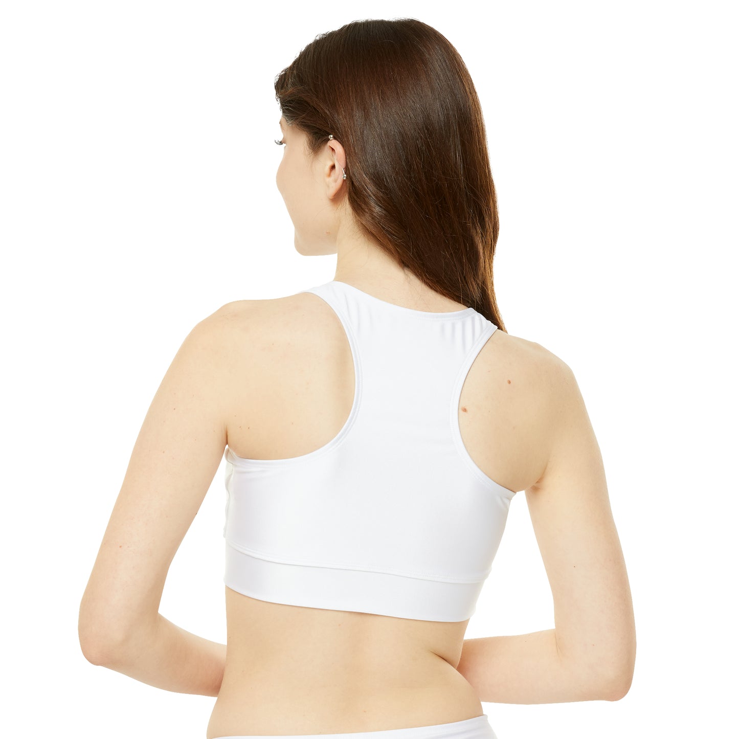 Angel Media Ministry - White High Neck Crop Sport Top