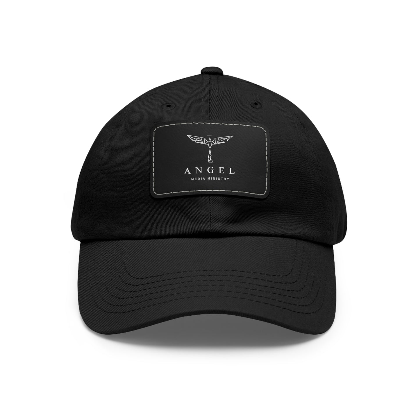 Angel Media Ministry - Black Dad Hat with Leather Patch