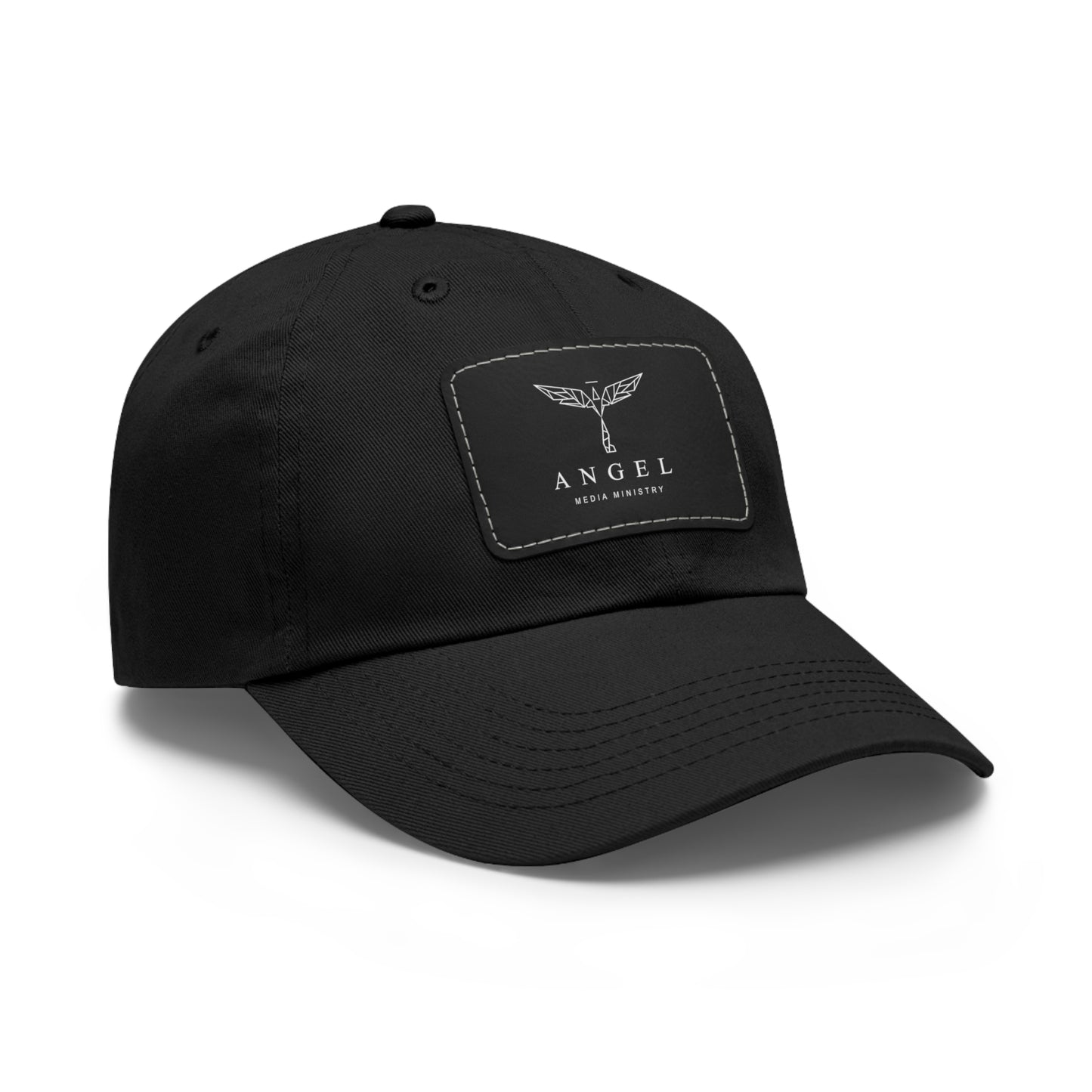 Angel Media Ministry - Black Dad Hat with Leather Patch