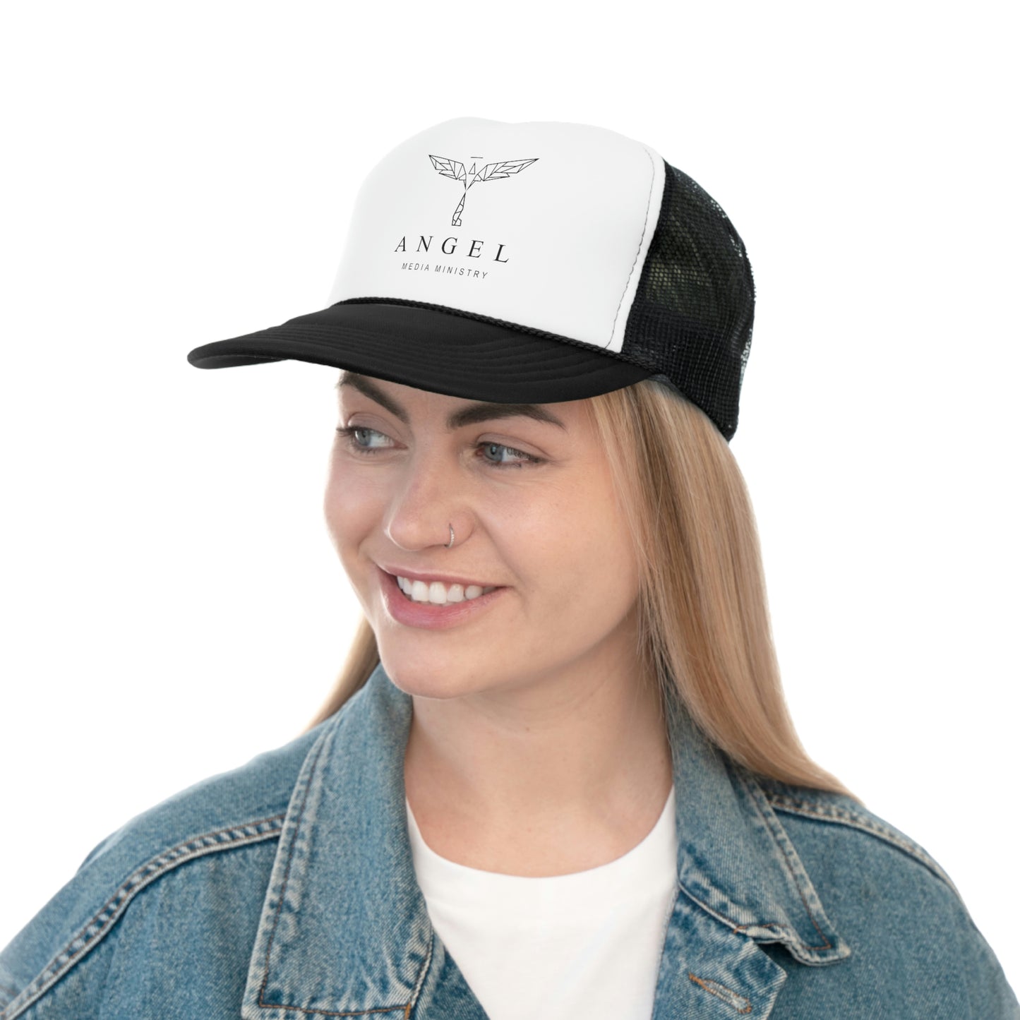 Angel Media Ministry - Black and White Trucker Cap