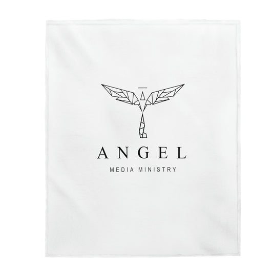 Angel Media Ministry - White Velveteen Plush Blanket